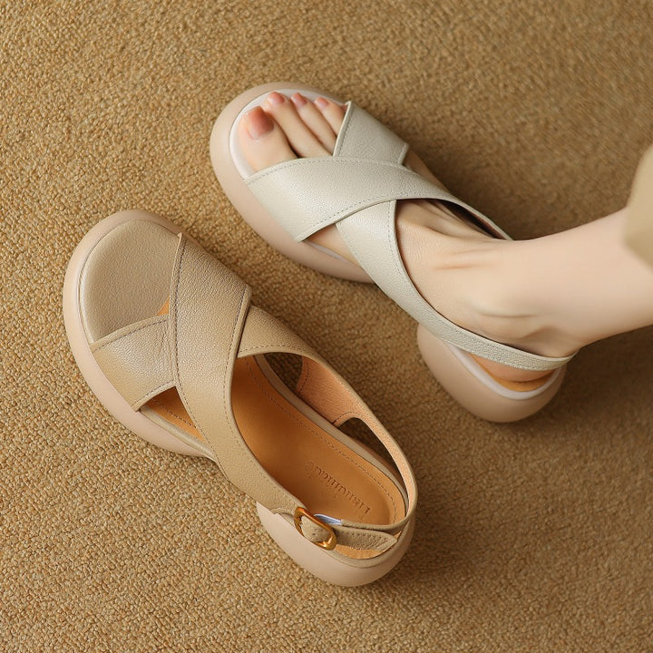 Auralis Leather Crossband Slides