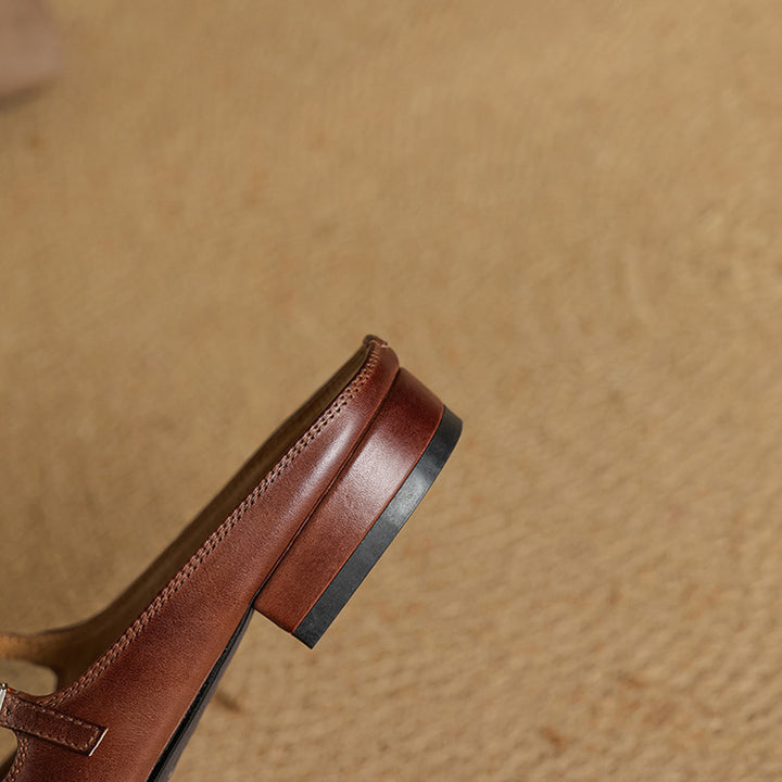 Selma Mary-Jane Leather Mules