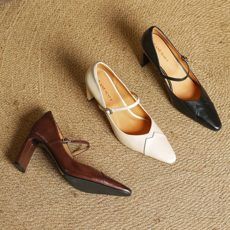 Rivelle Mary-Strap Leather Pumps