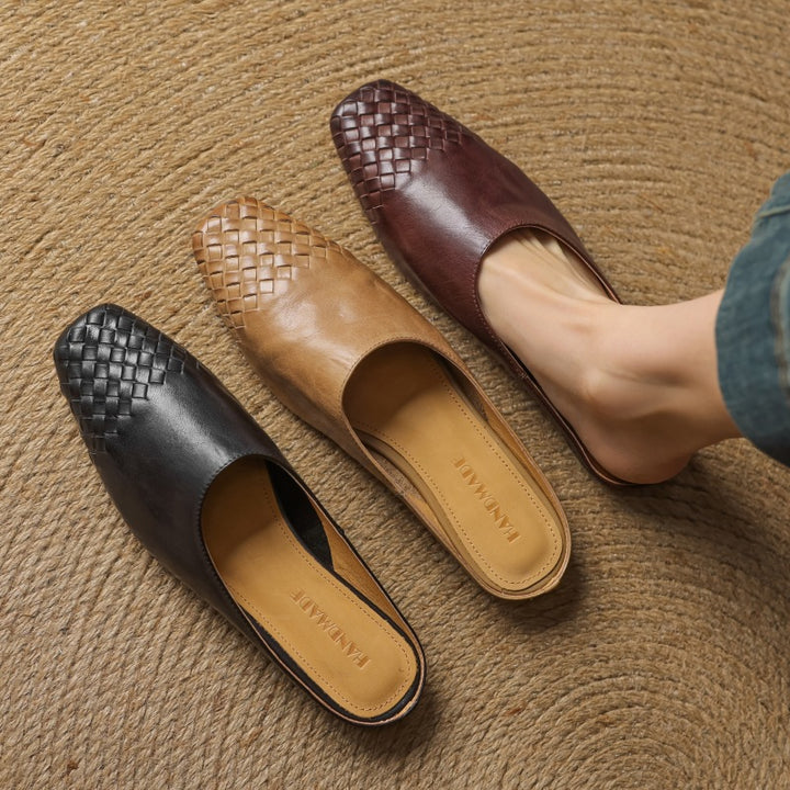 Arden Woven Leather Mules