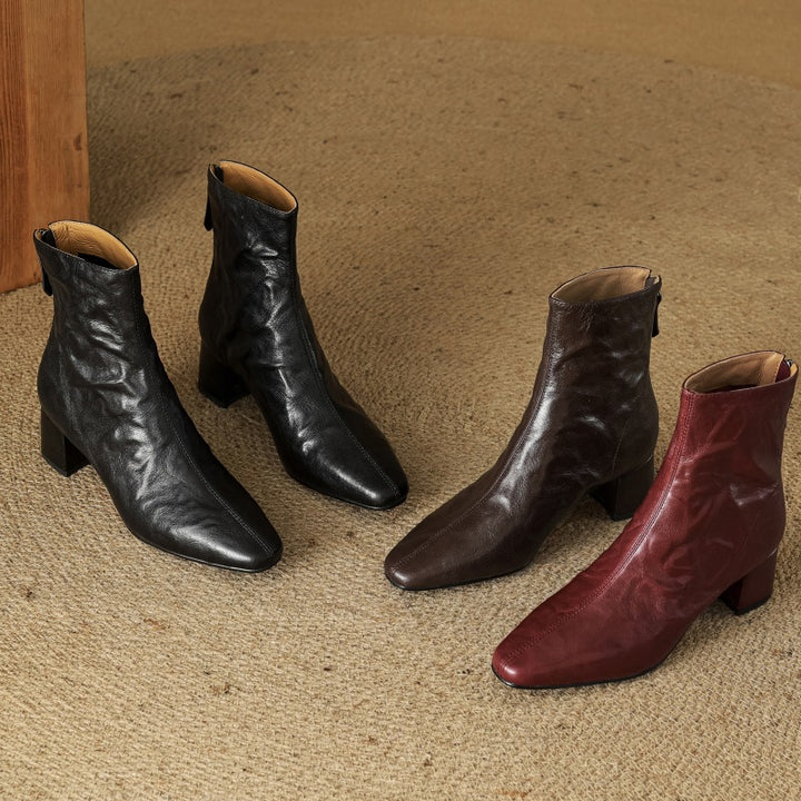 Marais Wrinkled Leather Ankle Boots