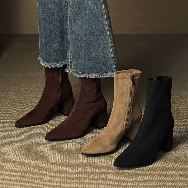 Élan Suede Leather Ankle Boots