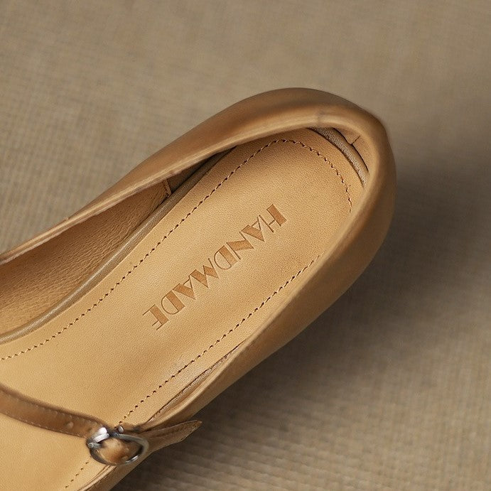 Corinne Leather Round-Toe Mary Jane