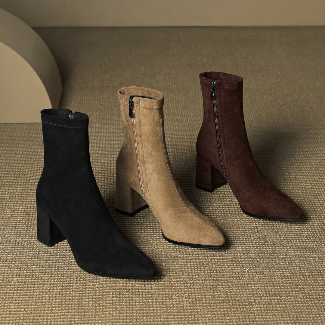 Élan Suede Leather Ankle Boots