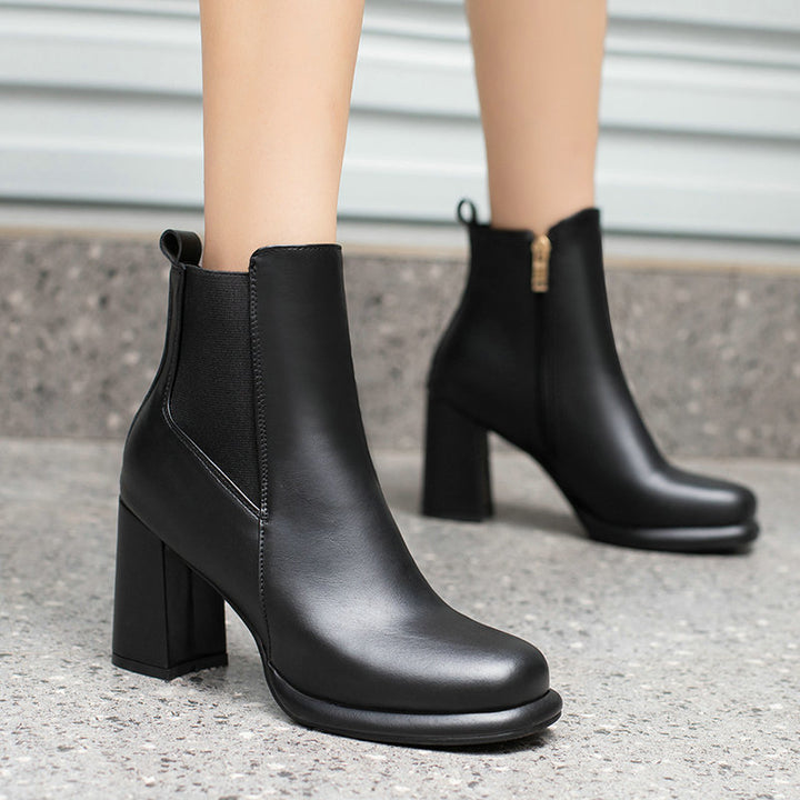 Noémie Rounded Block-Heel Ankle Boots