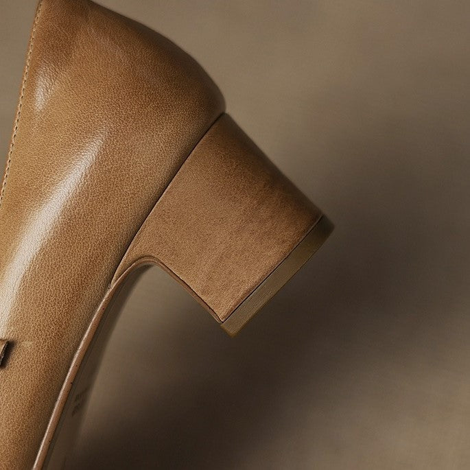 Corinne Leather Round-Toe Mary Jane