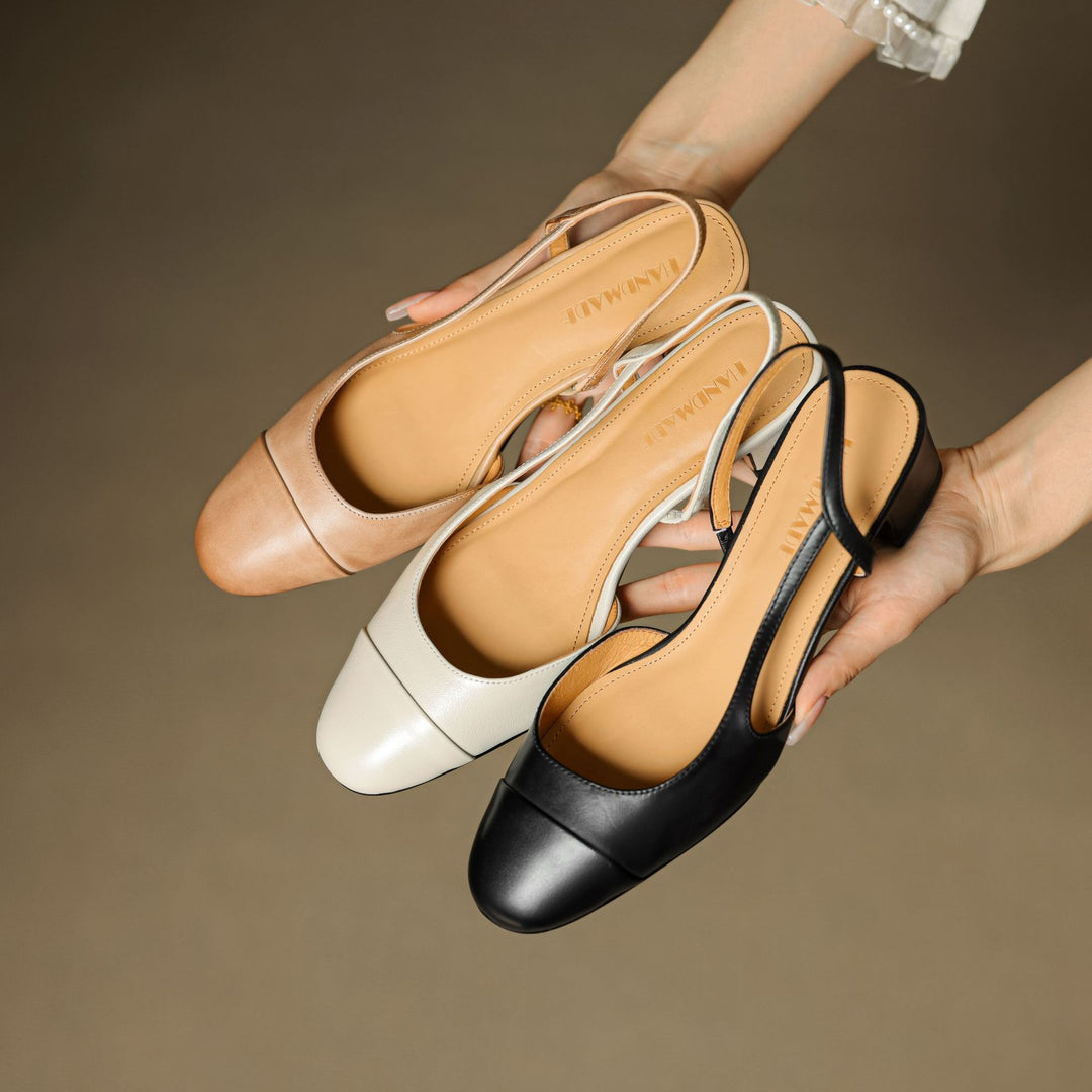 Caia Slingback Leather Heels