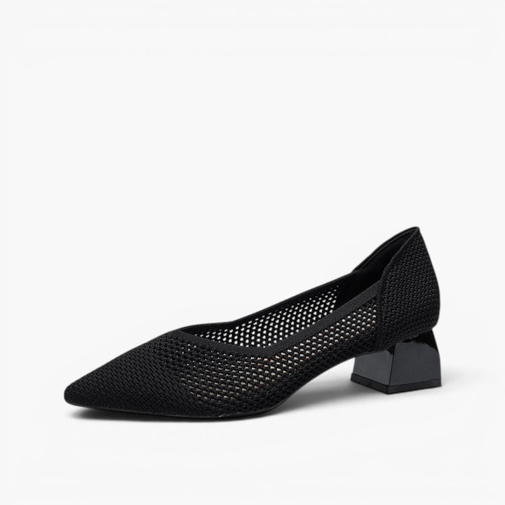 Elyss Knit Block-Heel Pumps