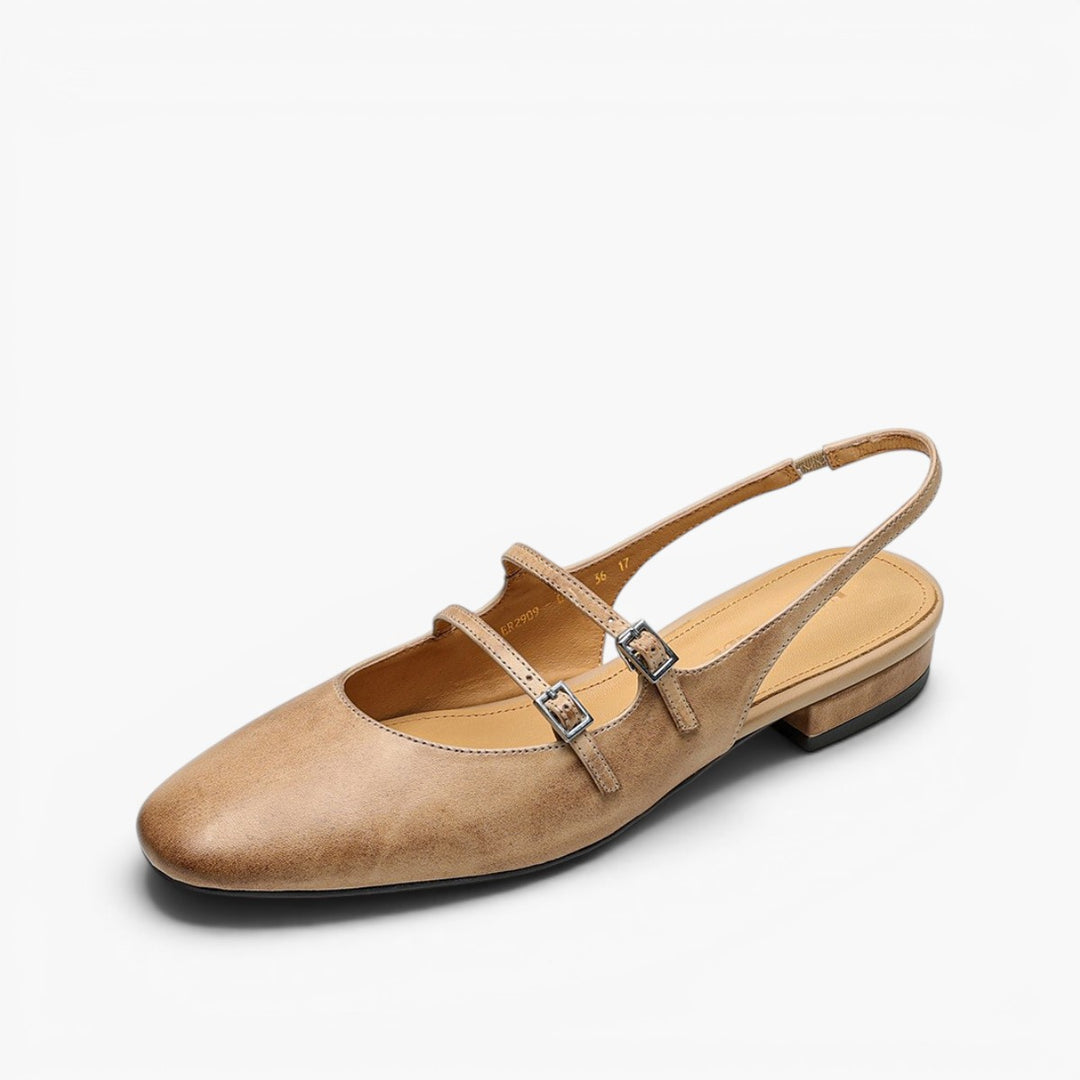 Norvie Leather Slingback Mary Jane Flats