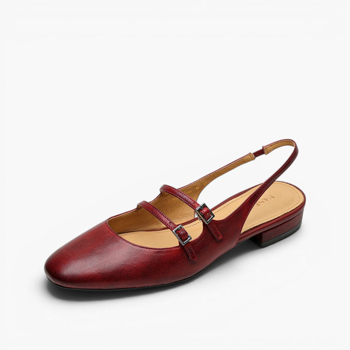 Norvie Leather Slingback Mary Jane Flats