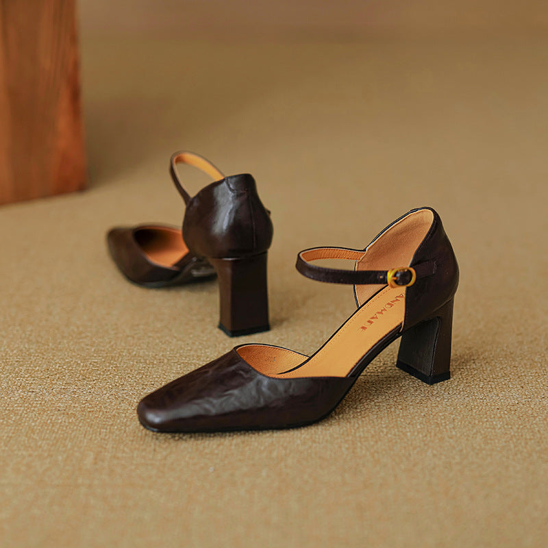 Virelle D’Orsay Leather Heels