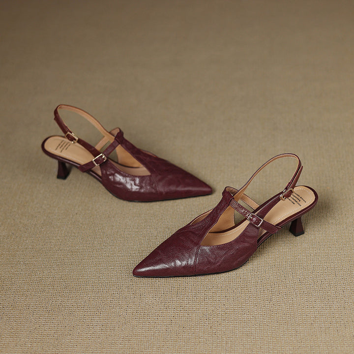 Aviel Pointed Leather Heels