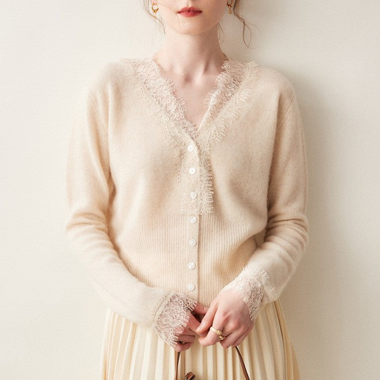 Arlisse Lace Cashmere Cardigan