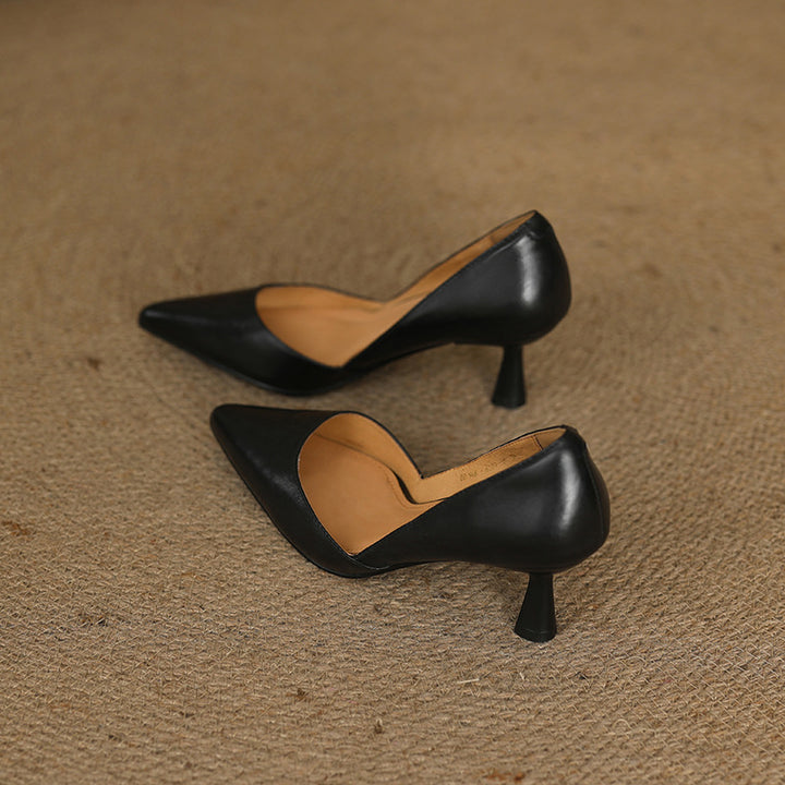 Loréne Curve Leather Heels