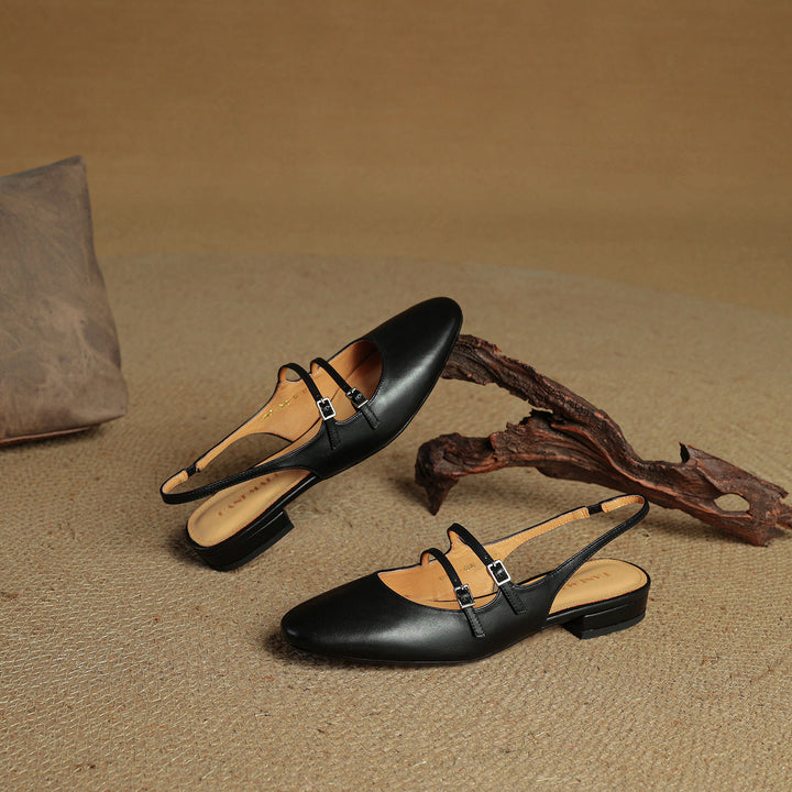 Norvie Leather Slingback Mary Jane Flats