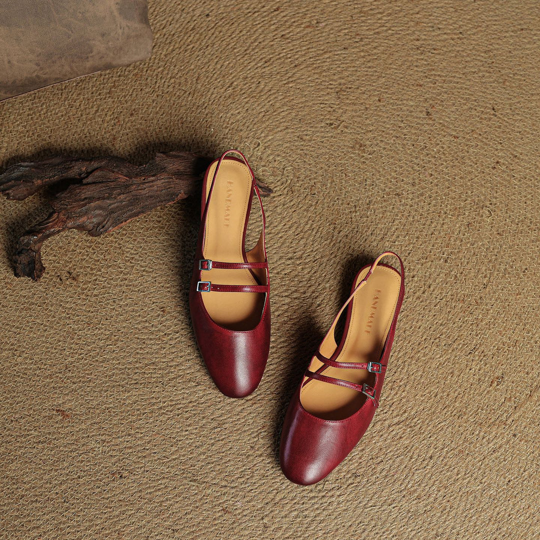 Norvie Leather Slingback Mary Jane Flats