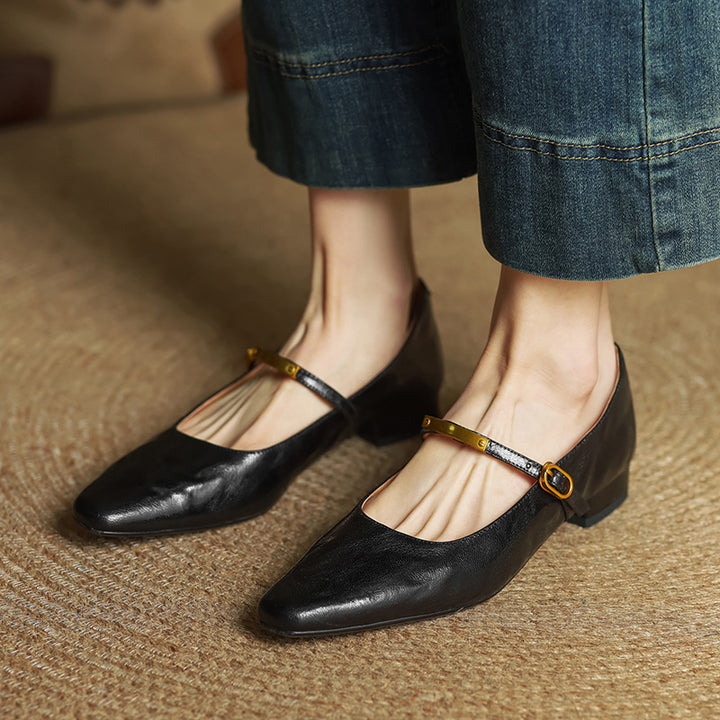 Eloria Lambskin Mary Janes