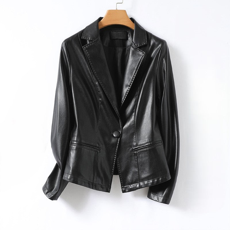 Liora Lambskin Leather Blazer