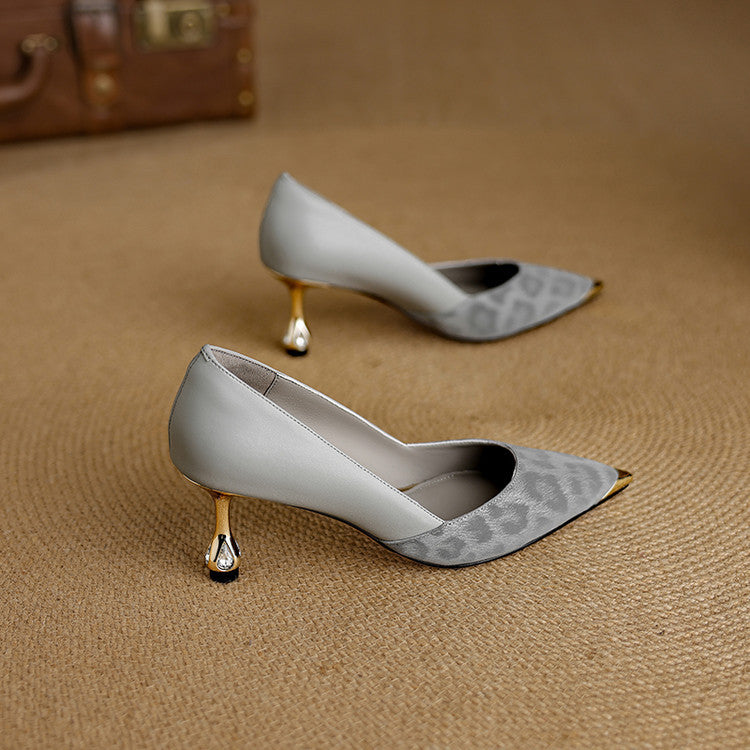 Orlena Leather Sculpt Heels