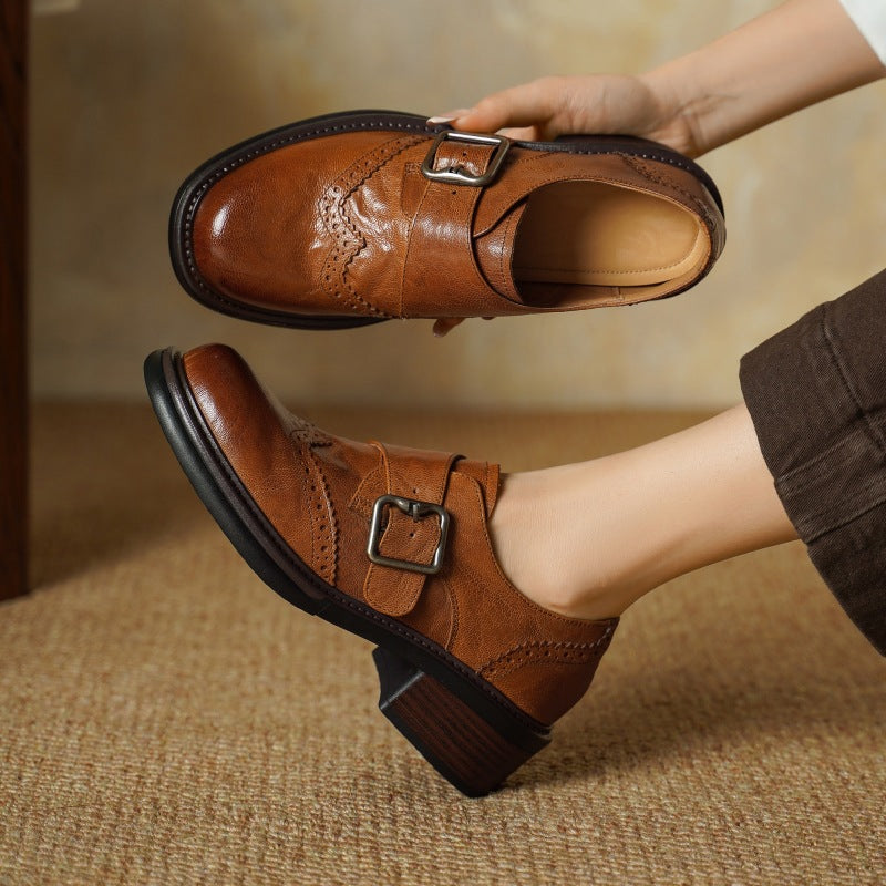 Tessa Monk-Strap Leather Brogues