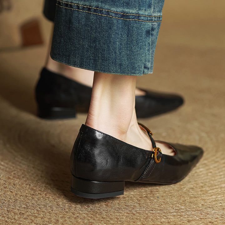 Eloria Lambskin Mary Janes