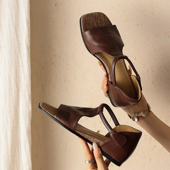 Seline T-Bar Leather Sandals