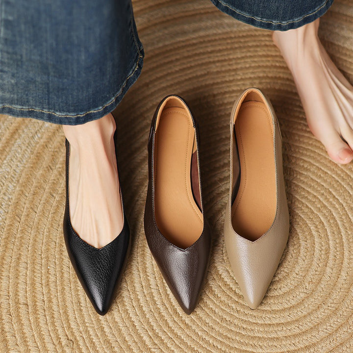 Elara Pointed Leather Pumps