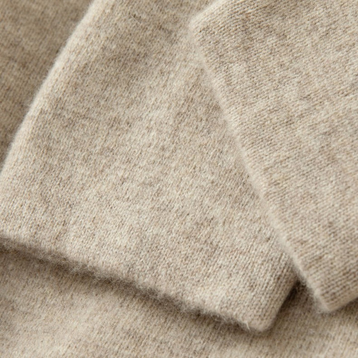 Solren Wool Knot-Button Cardigan