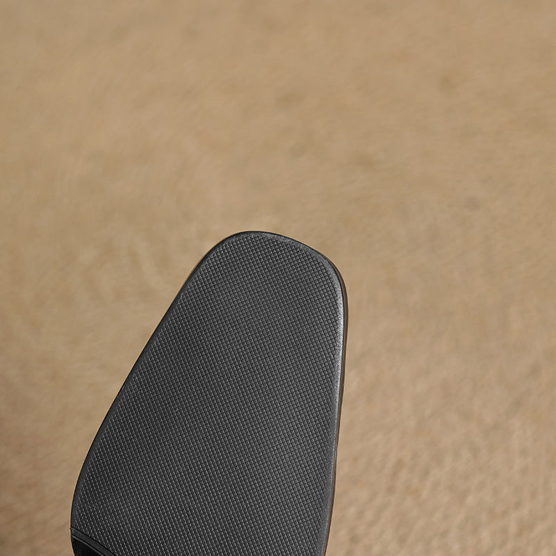 Elviera Square Leather Heels