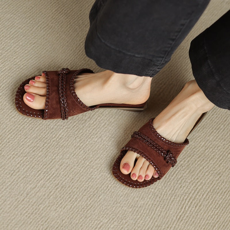 Alba Woven Leather Slides