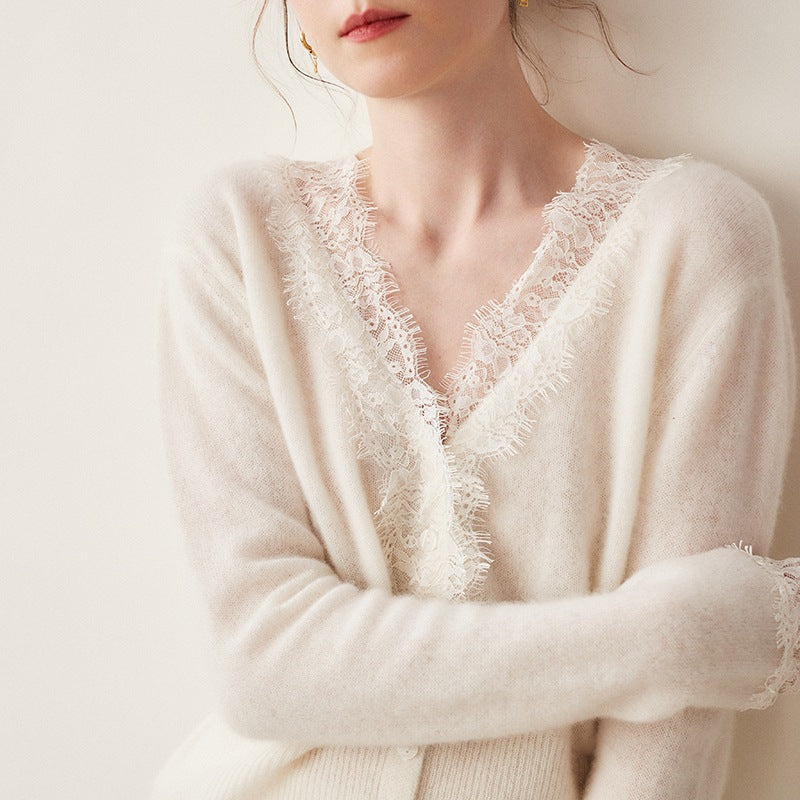 Arlisse Lace Cashmere Cardigan
