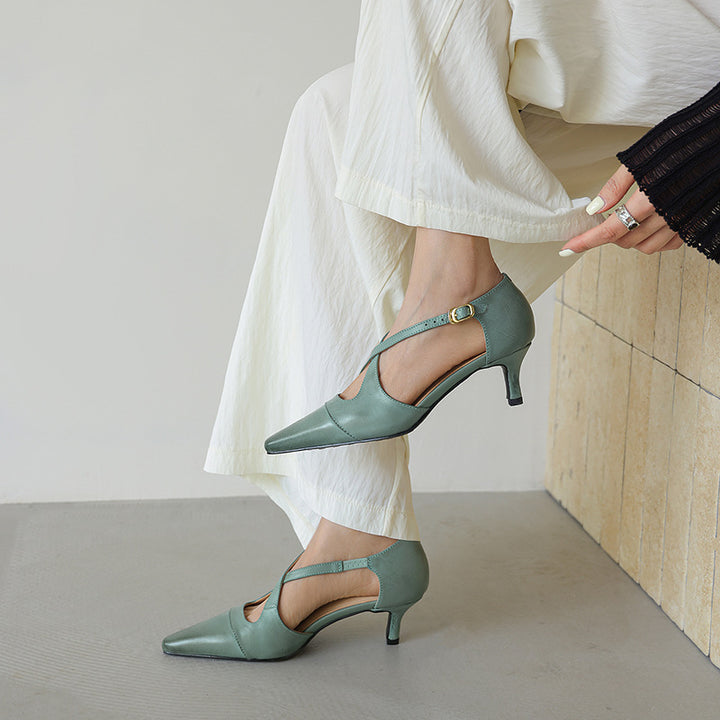 Celest Leather Mary-Jane Heels