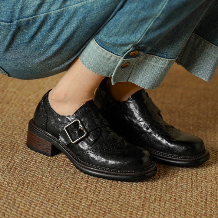 Tessa Monk-Strap Leather Brogues