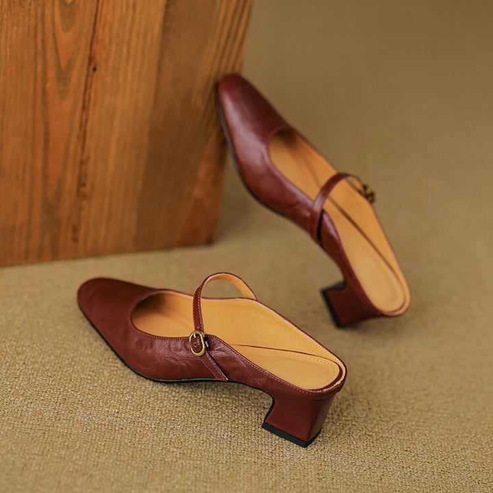 Lurea Strap Leather Mules