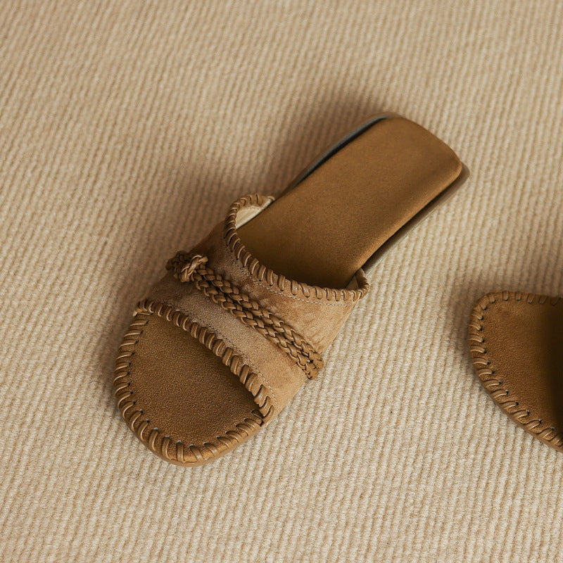 Alba Woven Leather Slides