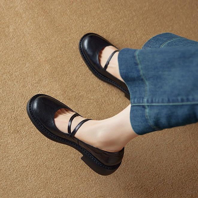 Ruelle Leather Mary Janes