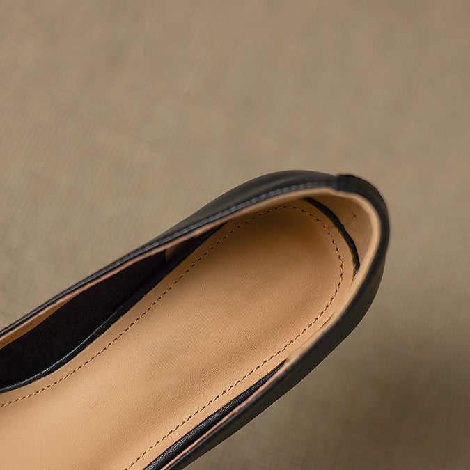 Caldré Leather Square Pumps