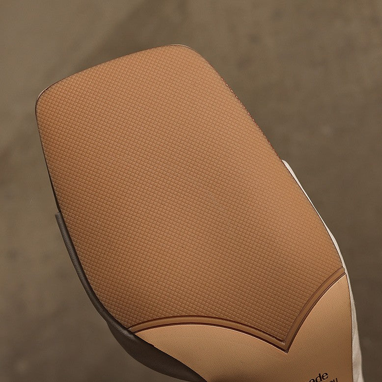 Élan Square-Toe Leather Heeled Sandals