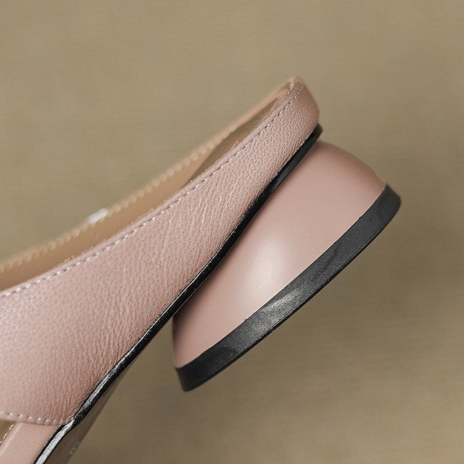 Meyra Bow Lambskin Leather Mules