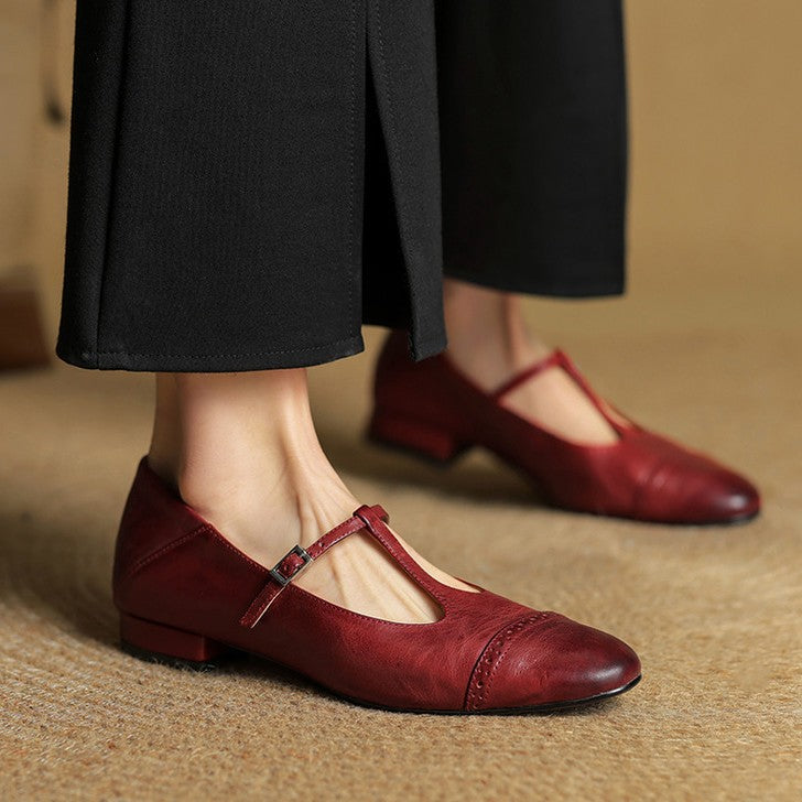 Esmira Strap Leather Pumps