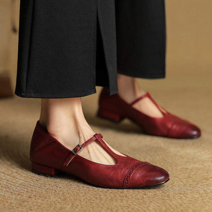 Esmira Strap Leather Pumps