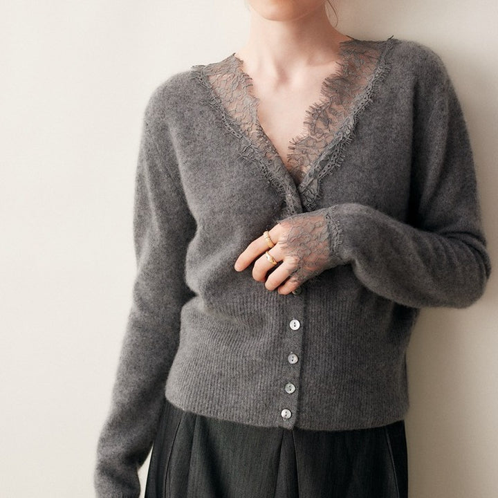 Arlisse Lace Cashmere Cardigan