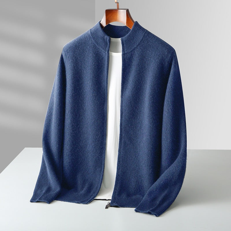Orvien Wool Funnel-Neck Cardigan