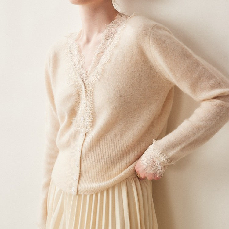 Arlisse Lace Cashmere Cardigan