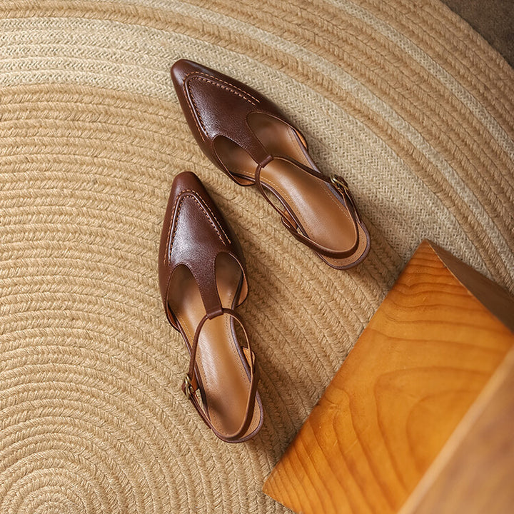 Romira T-Strap Leather Heels
