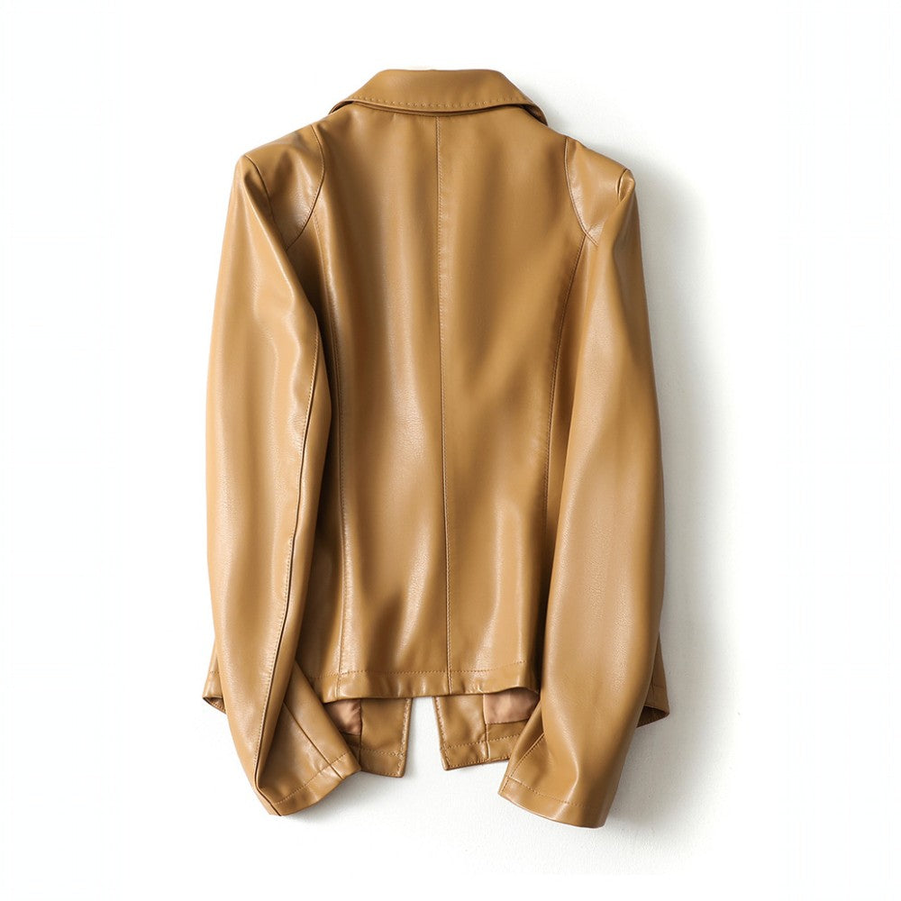 Liora Lambskin Leather Blazer