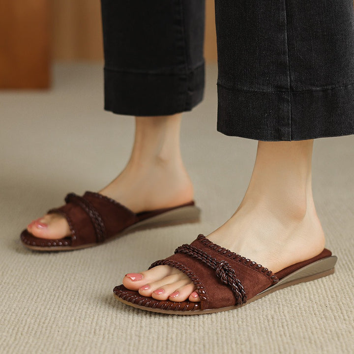 Alba Woven Leather Slides