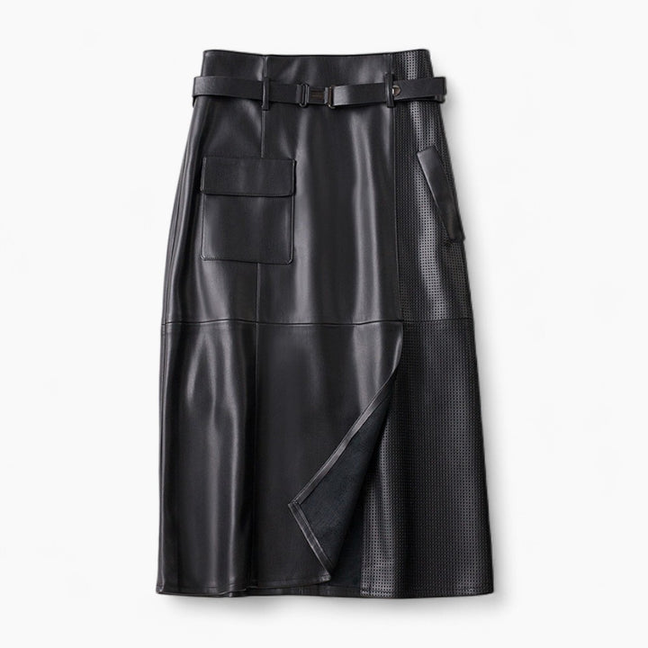 Léone Lambskin Midi Skirt