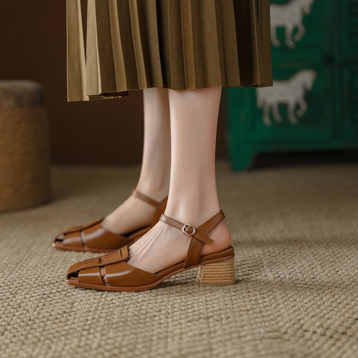 Orlina Roman Leather Heels