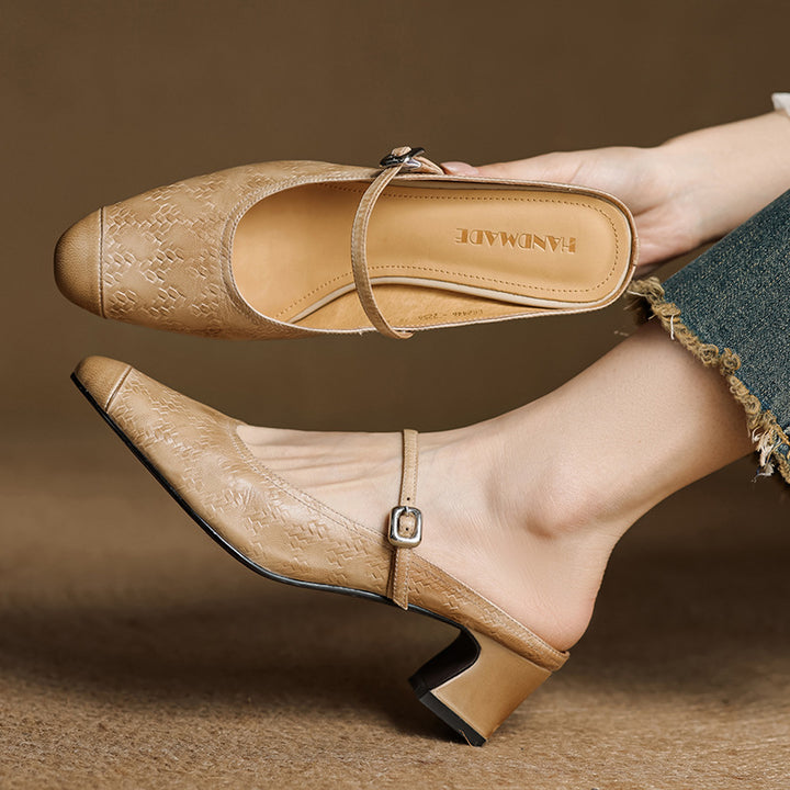 Rielle Strap Leather Mules